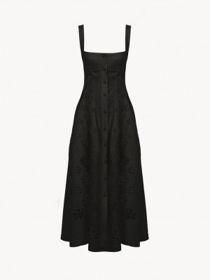 Vestido Chloe Sin Manga Midi Negros | CHE-SR13846