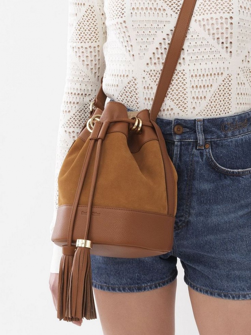 Bolsa De Hombro Chloe Vicki Bucket Marrom | CHE-SR14622