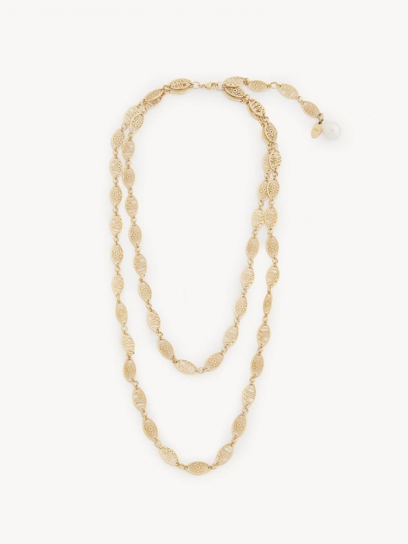 Collares Chloe Darcey Encaje Dorados Claro | CHE-SR14444